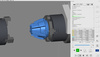  – Neu in <em>hyper</em>MILL VIRTUAL Machining: Simulation der Bauteil-Übergabe auf einer Maschine mit Haupt- und Gegenspindel und einem Fräskopf.