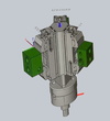  – A rendered image of a workholding set-up in <em>hyper</em>MILL<sup>&reg;</sup>