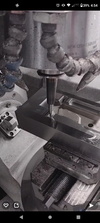  – Cutting Shutoffs. <em>hyper</em>MILL<sup>&reg;</sup>’s 5-axis Rest Machining saved hours of programming, cut, and burn time on these shutoffs. End mill shown is a .4mm ball. The automatic 5-axis option completed these cuts with zero user input as to angles of cu,t and resulted in zero collisions.